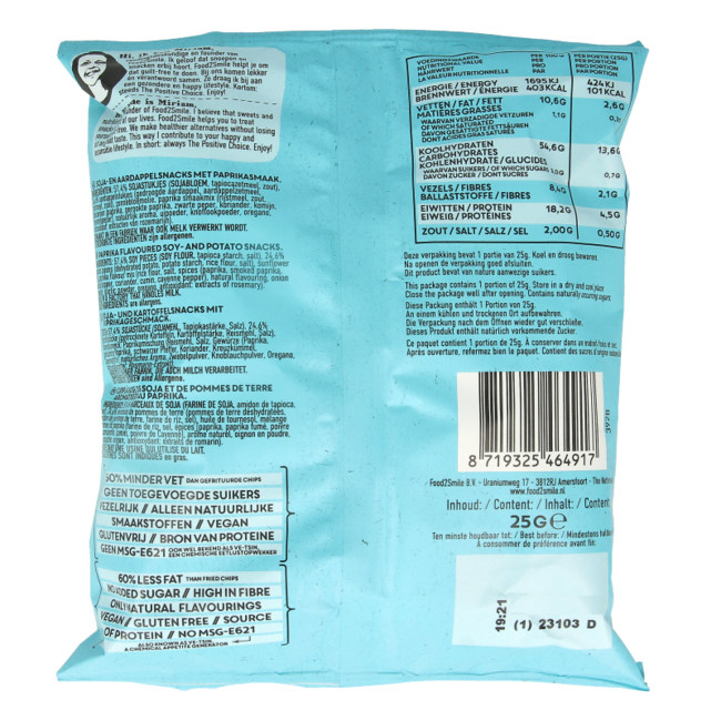 Food2Smile Popped chips pimentón 25 gramos