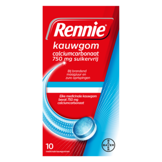 Rennie Gomme da Masticare Senza Zucchero, 10 Pezzi