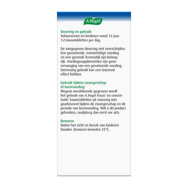 A.Vogel Focus & Concentration 28 Chewable Tablets