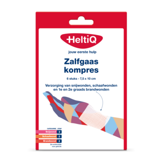 Heltiq Zalfgaaskompres 7.5 x 10cm 6 Stuks