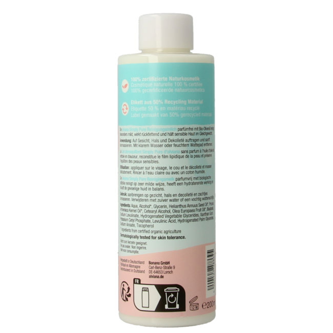 Alviana Simply pure Reinigungsmilch 200 Milliliter
