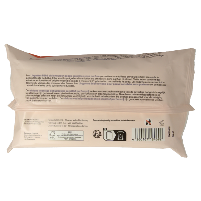 Lingettes humides pour bébé 48 pièces