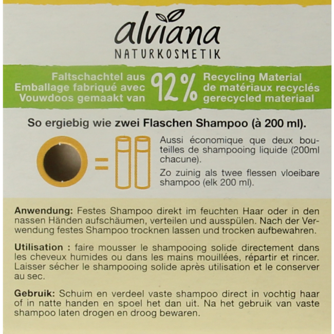 Alviana Shampoo Bar for normal hair 60 Gram