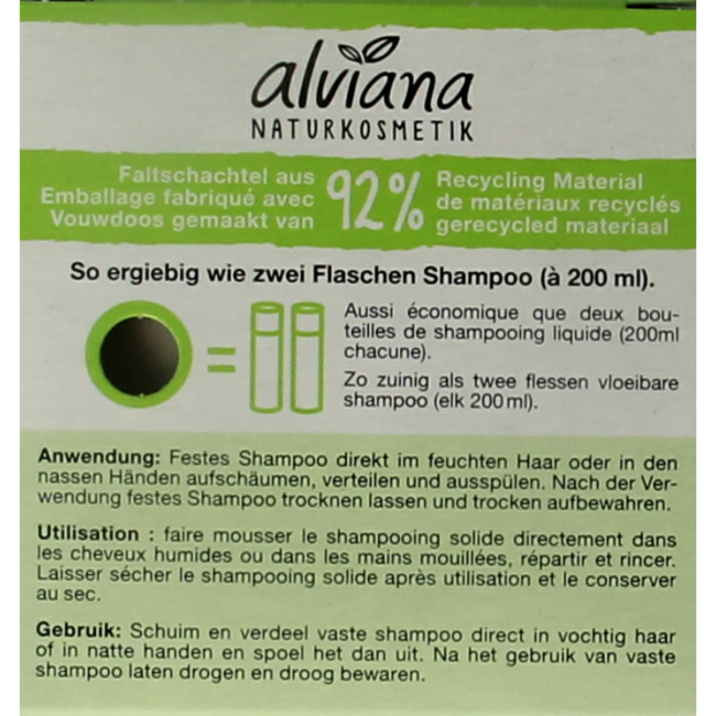 Alviana Shampoobar voor vet haar 60 Gram