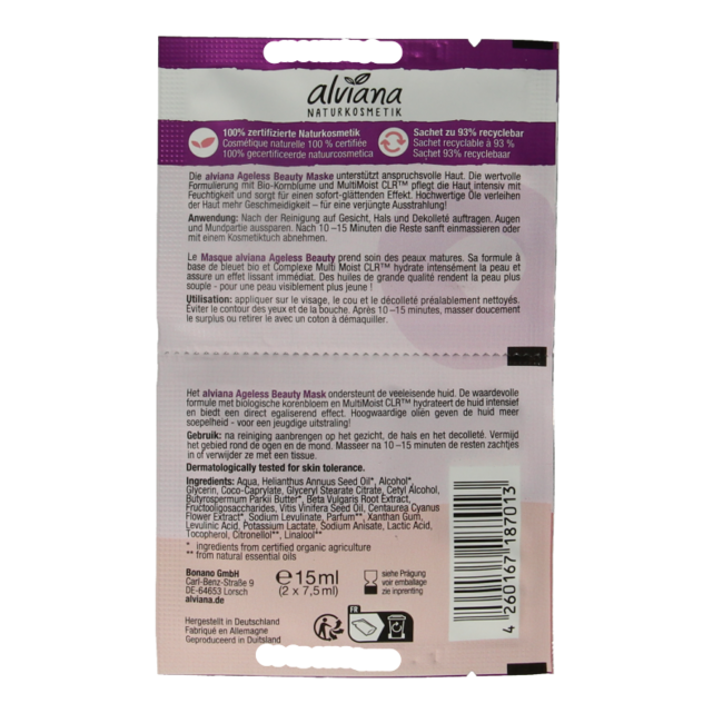 Alviana Ageless Schönheitsmaske 2 x 7,5 ml 15 Milliliter
