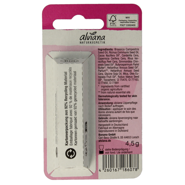 Alviana Cuidado labial sweet pink 4,5 gramos