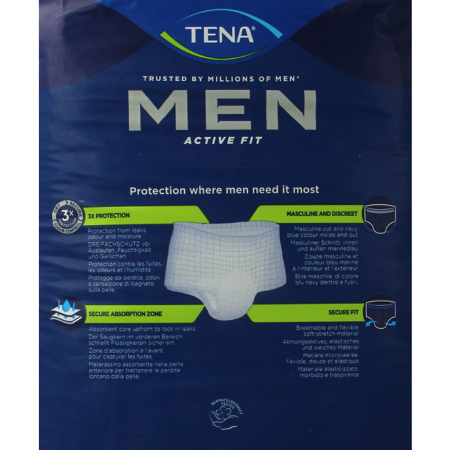 Mutandine assorbenti TENA Men Active Fit Plus L/XL 10 Pezzi