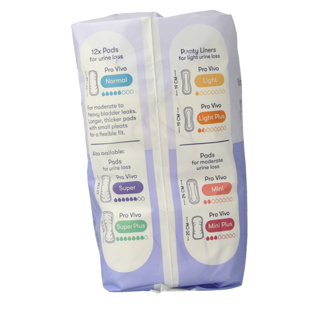 Pro Vivo incontinence normal cotton 12 pack