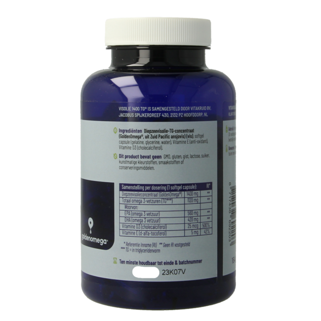 Fischöl 1400 TG Triglyceride mit D3 90 Weichkapseln