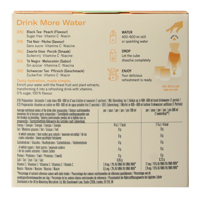 Waterdrop Microdrink ice tea peach pastillas efervescentes 12 unidades