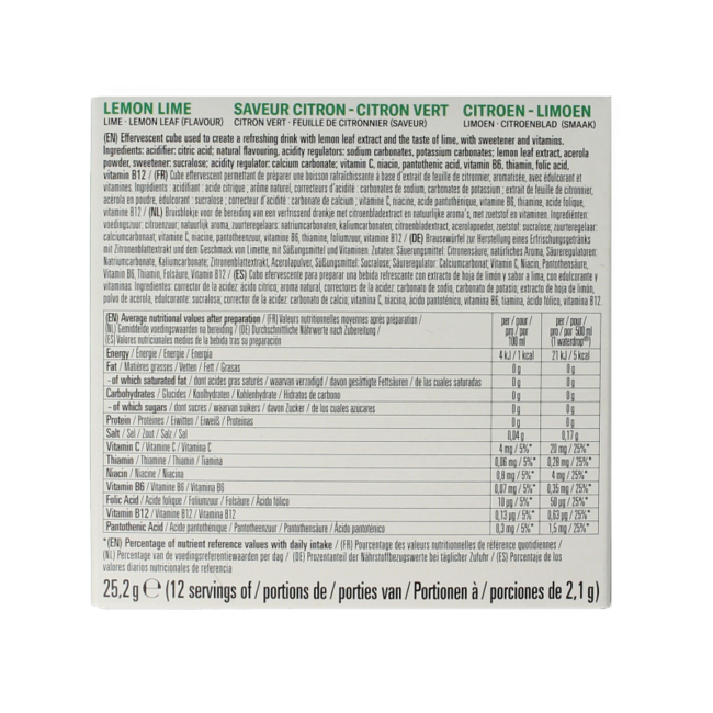 Microdrink Focus Citron Vert Pastilles Effervescentes 12 Pièces