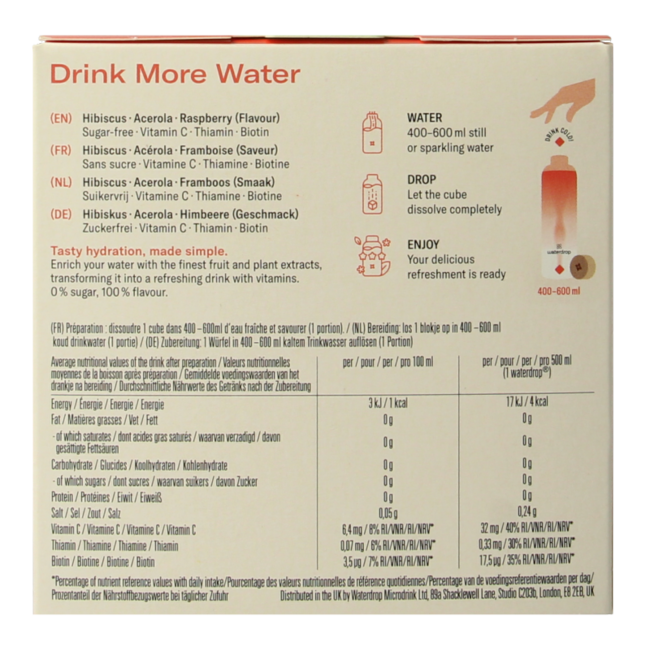 Waterdrop Microdrink relax hibiscus bruistabletten 12 Stuks