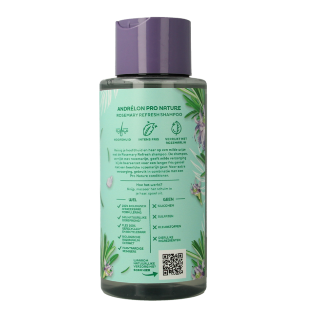 Andrelon Champú pro nature rosemary refresh 400 mililitros