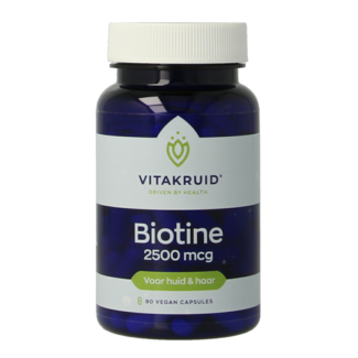 Vitakruid Biotine 2500 mcg pour la Peau, les Cheveux et les Ongles 90 capsules végétariennes