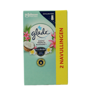 Glade Glade Touch & fresh navul duo exotic tropical blossoms 2 Stuks