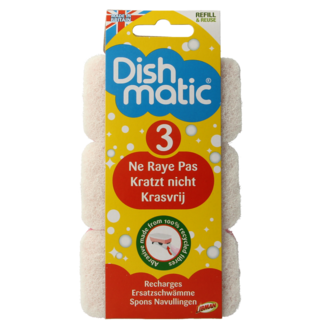 Dishmatic Navulspons krasvrij  3 Stuks