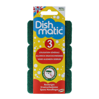 Dishmatic Dishmatic Recharges Éponges Grattantes 3 Pièces