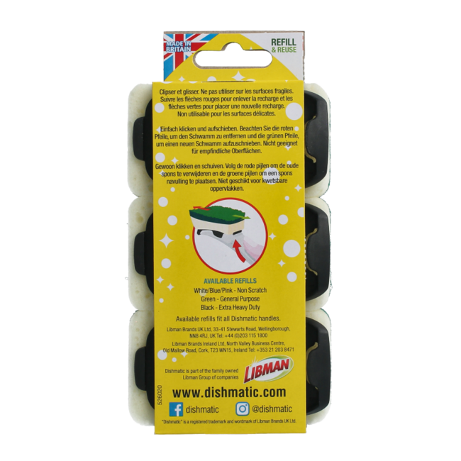 Spugne di Ricarica Grezze Dishmatic (3 Pezzi)