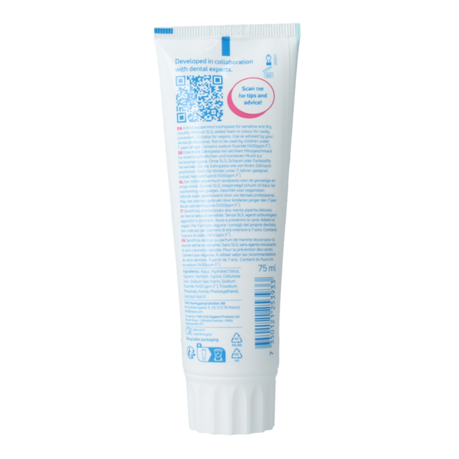 TePe Pure toothpaste sensitive peppermint 75 Millilitres