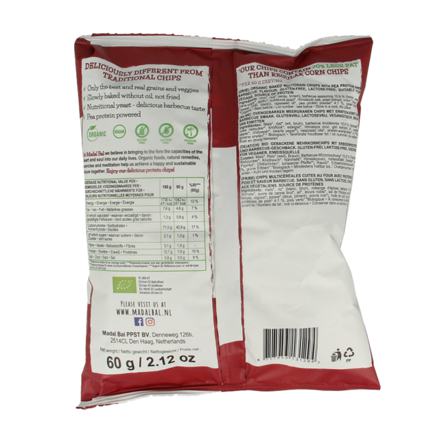 Madal Bal Protein chips bbq organic 60 Grams