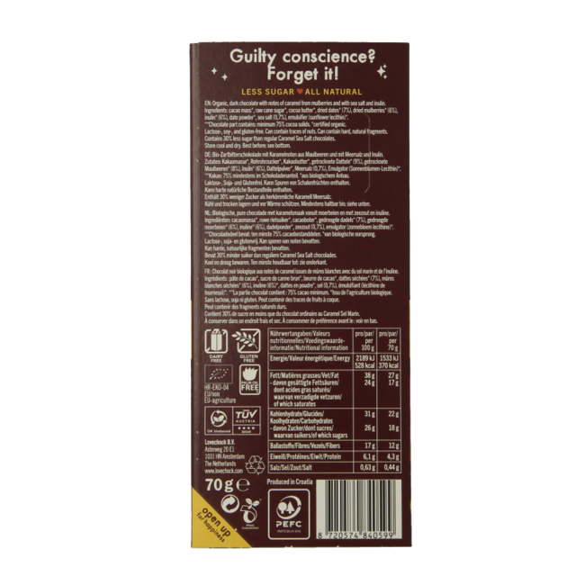 Soul caramel sea salt organic 70 Gram