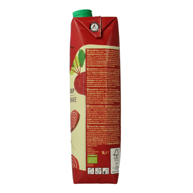 Jus de betterave rouge bio 1 litre
