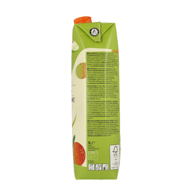 Apple juice freshly pressed organic 1 Litre