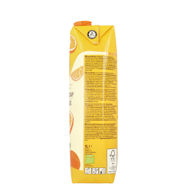 Jus d'orange bio 1 litre