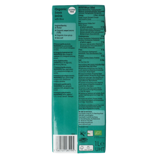Rude Health Barista soja bio 1 litre