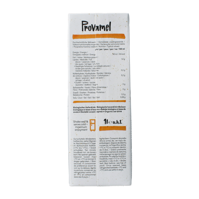 Provamel Boisson à l'avoine sans sucre bio 1 Litre