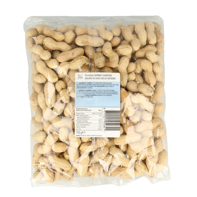 Organic roasted peanuts in shell 750g