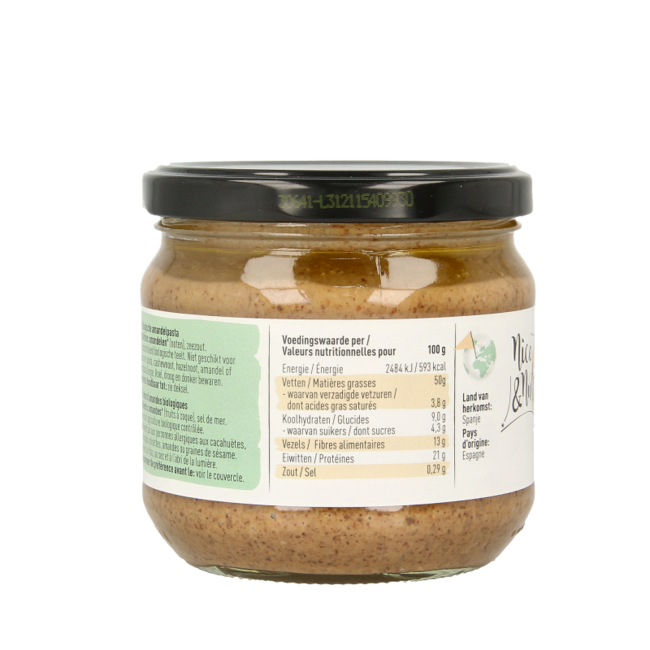 Crema de almendras ecológica Nice & Nuts 330 g