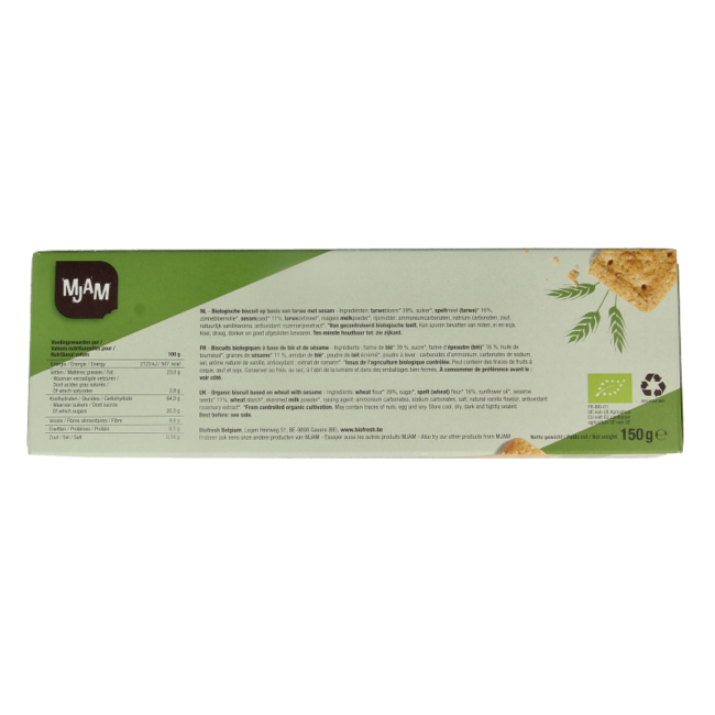 Mjam Biscuits wheat sesame organic 150 Gram