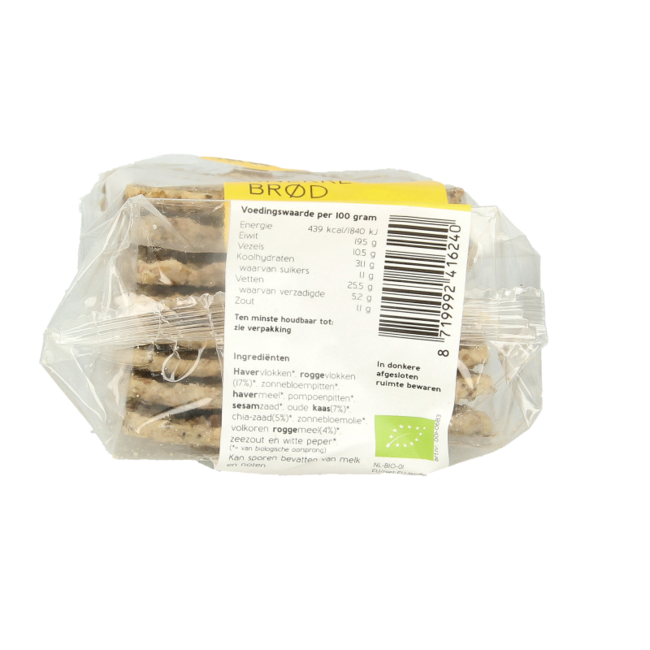 Knekkebrod de queso curado ecológico 175 g