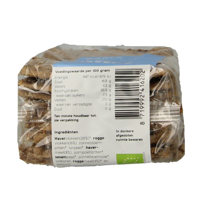 Knekkebrod centeno/avena bio 180 gramos