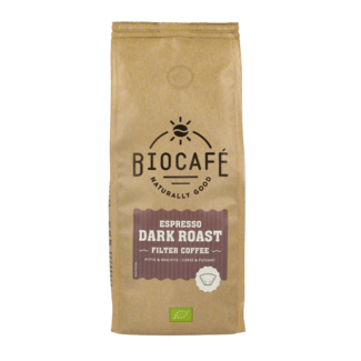 Biocafe Filterkaffee Espresso Dunkelröstung Bio 250 Gramm