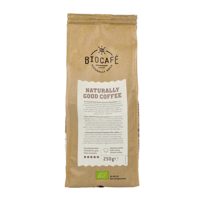 Filterkaffee Espresso Dark Roast Bio 250 Gramm