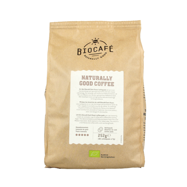 Biocafe Kaffeepads Dark Roast Bio 36 Stück
