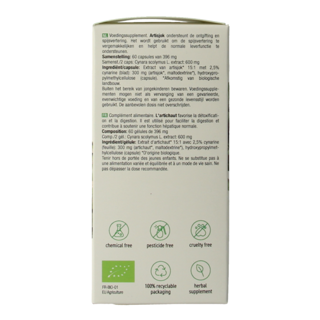 Purasana Artisjok vegan bio 60 Vegetarische capsules