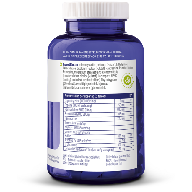 Glutazyme u. a. Verdauungsenzyme und L-Glutamin 180 Tabletten
