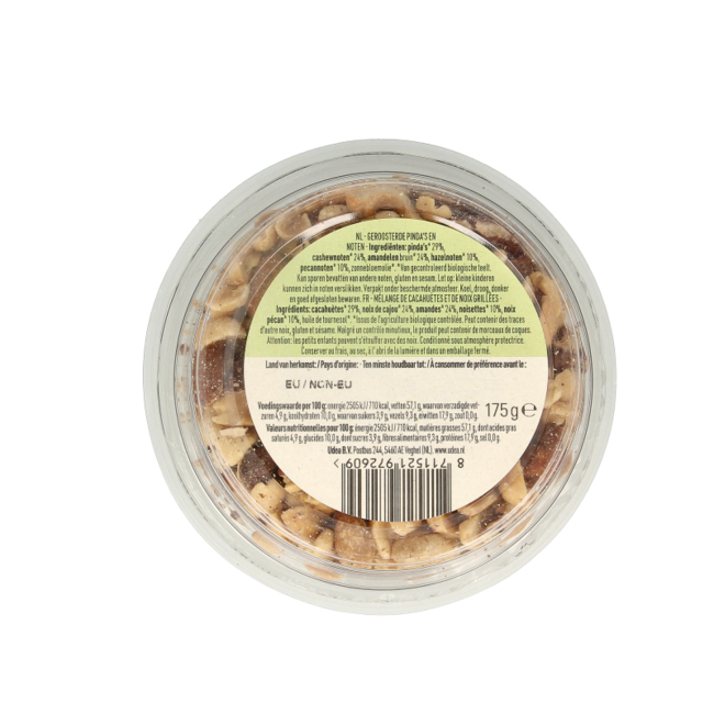 Nice & Nuts Mezcla de frutos secos con cacahuetes sin sal marina tostados bio 175 gramos