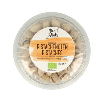 Nice & Nuts Nice & Nuts Pistachio nuts in shell salted roasted organic 150 Gram