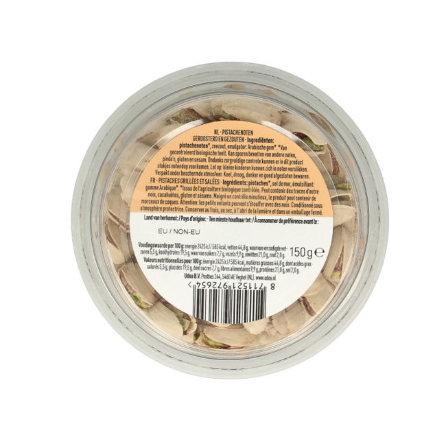 Nice & Nuts Pistachio nuts in shell salted roasted organic 150 Gram