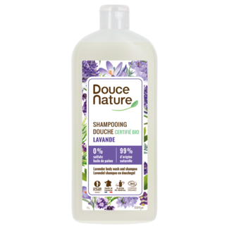 Douce Nature Shower gel & shampoo lavender organic 1 Litre