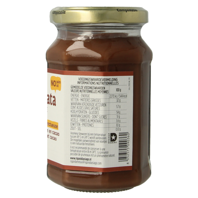 Crema de chocolate y avellanas bio 250 gramos