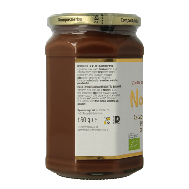 Crema spalmabile al cioccolato e nocciole bio 650 Grammi