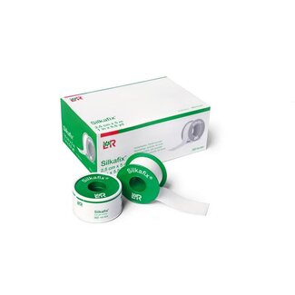 Silkafix Esparadrapo 9,2 m x 2,5 cm sin látex 12 unidades