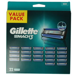 Gillette Cuchillas de afeitar Mach 3 base, 22 unidades