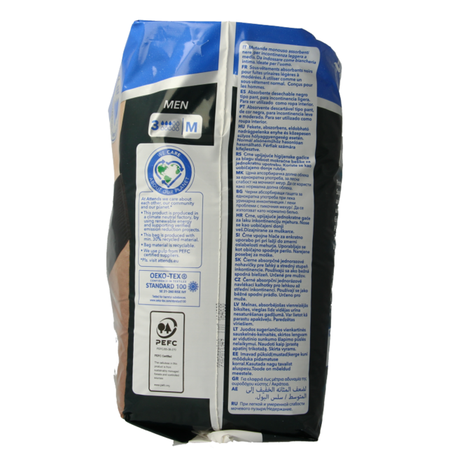 Men discreet underwear zwart maat M 10 Stuks