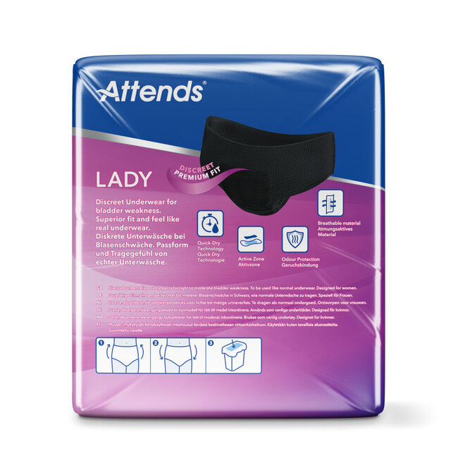 Sous-vêtements Lady Discreet noir 3L 10 pièces